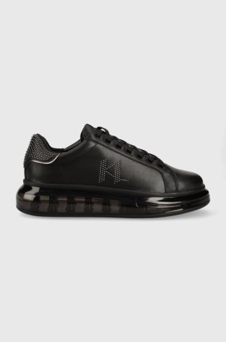 Karl lagerfeld sneakers din piele kapri kushion culoarea negru, kl52616d