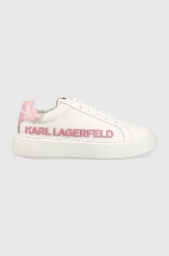 Karl lagerfeld sneakers din piele maxi kup culoarea alb, kl62210