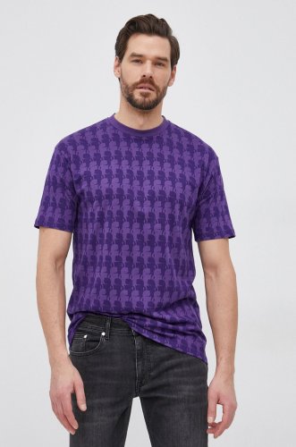 Karl lagerfeld tricou din bumbac culoarea violet, modelator