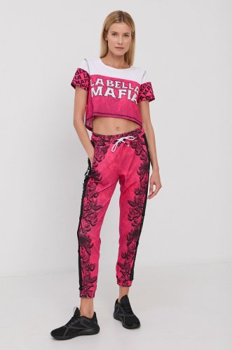 Labellamafia pantaloni femei, culoarea roz, modelator