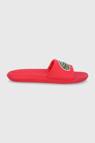 Lacoste papuci croco slide bărbați, culoarea rosu