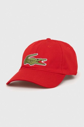 Lacoste șapcă de baseball din bumbac culoarea rosu, cu imprimeu rk9871-hbp