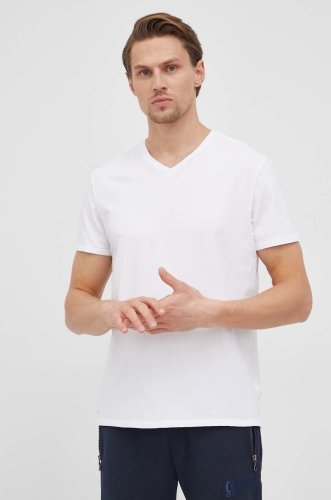Lacoste tricou (2-pack) barbati, culoarea alb, neted
