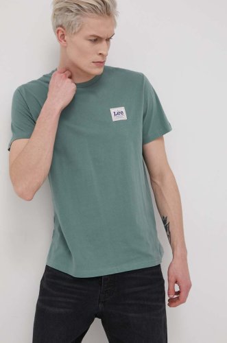 Lee tricou din bumbac culoarea verde, cu imprimeu