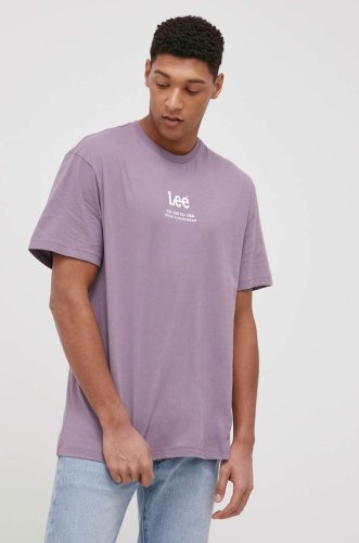 Lee tricou din bumbac culoarea violet, neted