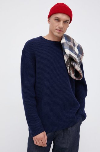 Levi's pulover de lână bărbați, culoarea albastru marin, calduros