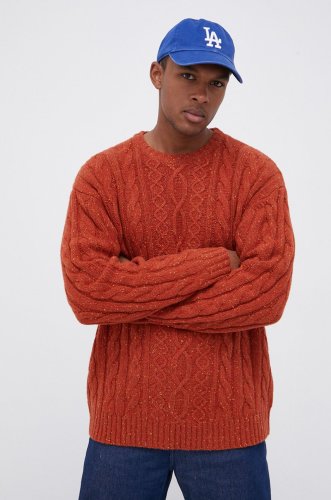 Levi's pulover de lână bărbați, culoarea portocaliu, calduros