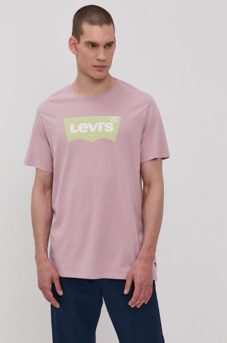 Levi's tricou bărbați, culoarea violet, cu imprimeu