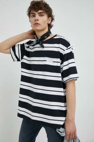Levi's tricou din bumbac , culoarea negru, modelator