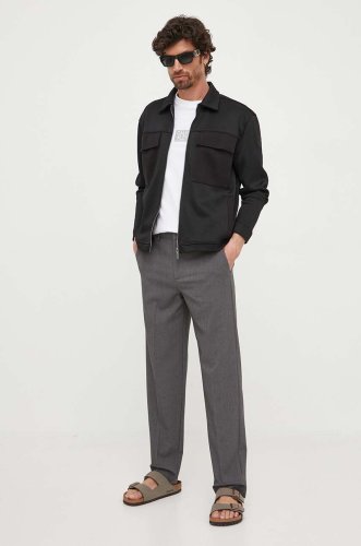 Lindbergh pantaloni barbati, culoarea gri, cu fason chinos