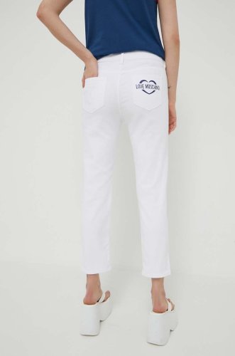Love moschino jeansi femei, culoarea alb