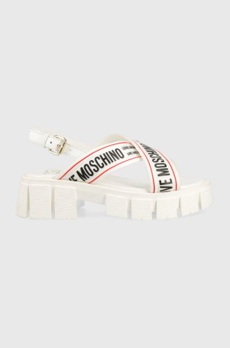 Love moschino sandale femei, culoarea alb, cu platforma, ja16186g0gix210a
