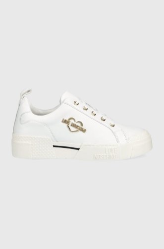Love moschino sneakers din piele culoarea alb