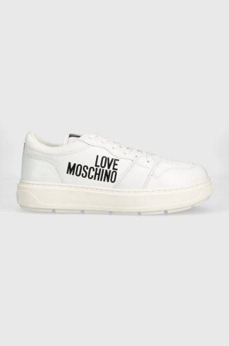 Love moschino sneakers din piele culoarea alb, ja15274g0giab10a