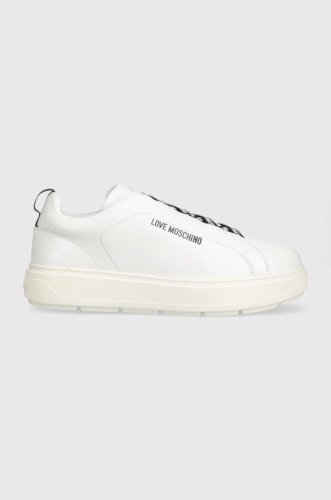 Love moschino sneakers din piele culoarea alb, ja15824g0gia0100