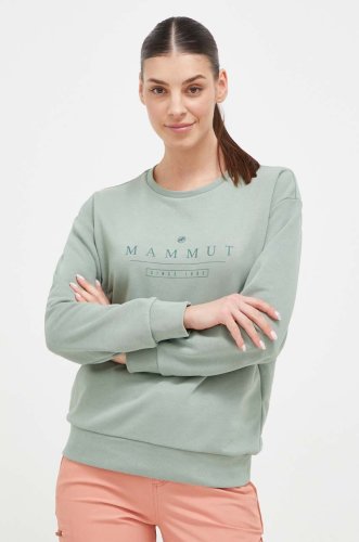 Mammut bluza core ml logo femei, culoarea verde, cu imprimeu