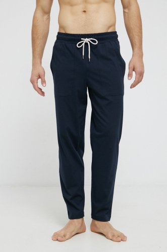 Marc o'polo pantaloni pijama bumbac culoarea albastru marin, material neted