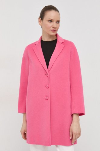 Marella palton de lana culoarea roz, de tranzitie