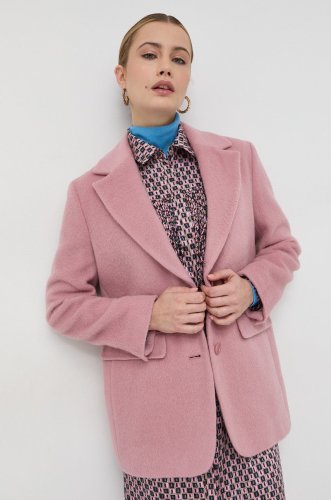 Marella palton de lana femei, culoarea roz, de tranzitie