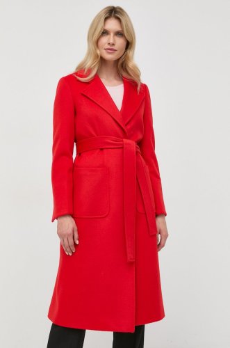 Max&co. palton de lana culoarea rosu, de tranzitie