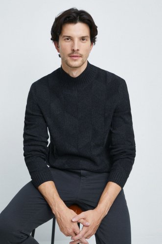 Medicine pulover barbati, culoarea negru, cu turtleneck