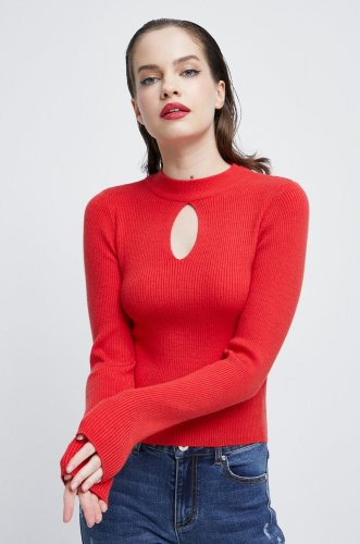 Medicine pulover femei, culoarea rosu, light