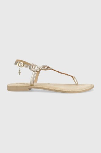 Mexx sandale de piele jolene femei, culoarea auriu, mxcy012801w