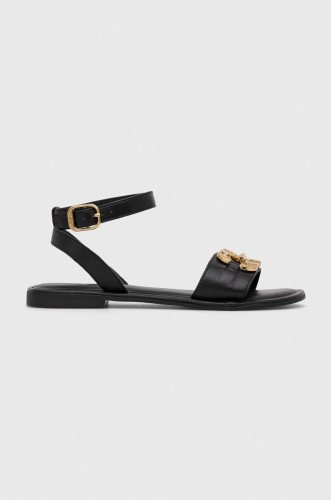 Mexx sandale de piele lena femei, culoarea negru, mxcy011801w