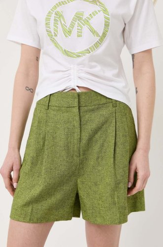 Michael michael kors pantaloni scurti din in culoarea verde, modelator, high waist