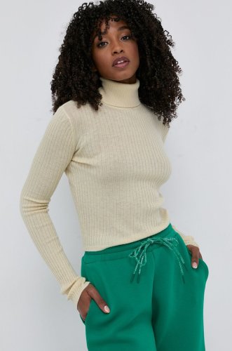 Miss sixty pulover de lână femei, culoarea crem, light, cu guler