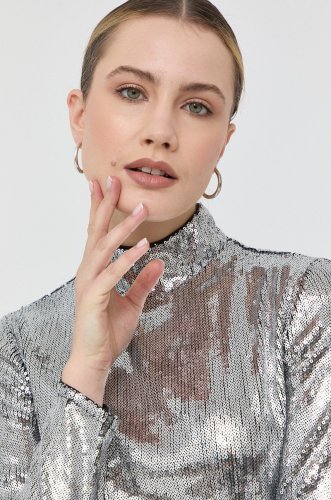 Morgan bluza femei, culoarea argintiu, modelator
