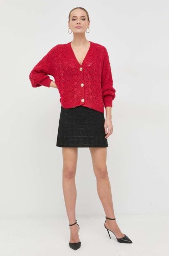 Morgan cardigan din amestec de lana femei, culoarea rosu, light