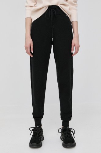 Morgan pantaloni femei, culoarea negru, jogger, high waist