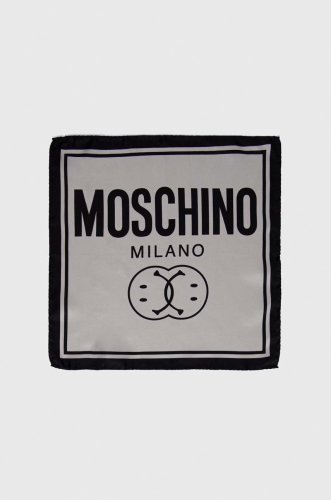 Moschino batistă de buzunar de mătase x smiley culoarea gri