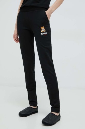 Moschino underwear pantaloni de lounge femei, culoarea negru, cu imprimeu