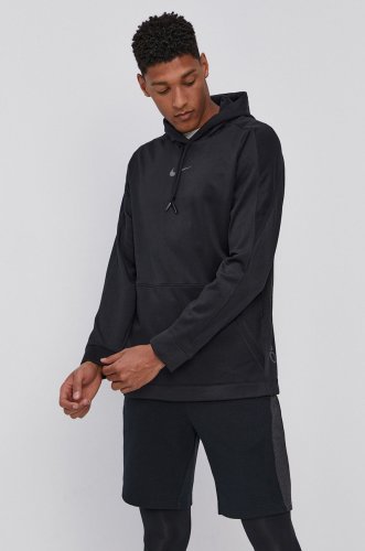 Nike bluză bărbați, culoarea negru, material neted