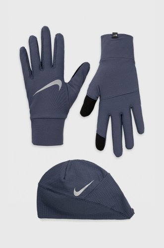 Nike caciula si manusi culoarea albastru marin