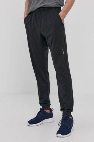 Nike pantaloni bărbați, culoarea gri, material neted