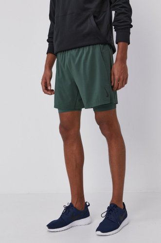 Nike pantaloni scurți bărbați, culoarea verde