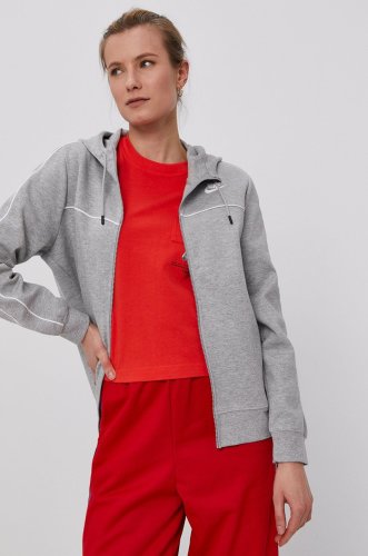Nike sportswear bluză femei, culoarea gri, cu imprimeu