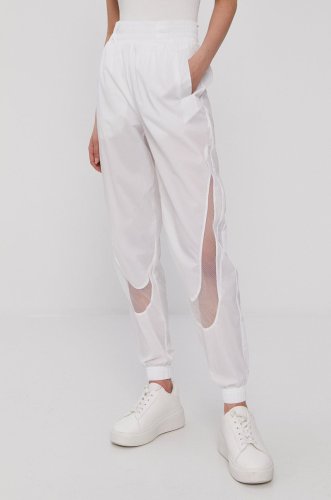 Nike sportswear pantaloni femei, culoarea alb, jogger, medium waist
