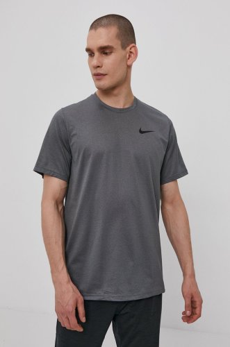 Nike tricou bărbați, culoarea gri, material neted