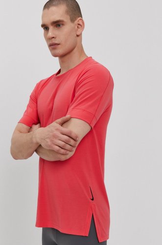 Nike tricou bărbați, culoarea roz, material neted