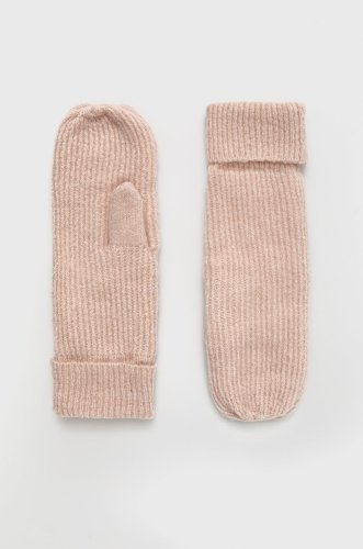 Only mănuși din amestec de lână femei, culoarea roz