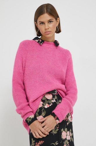 Only pulover femei, culoarea roz, cu turtleneck