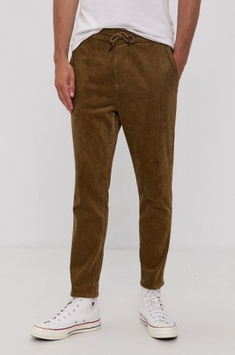 Only & sons pantaloni bărbați, culoarea maro, model drept