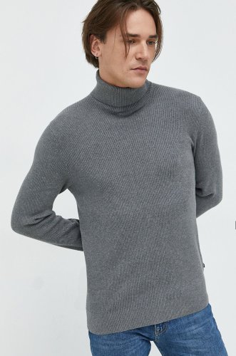 Only & sons pulover barbati, culoarea gri, cu guler