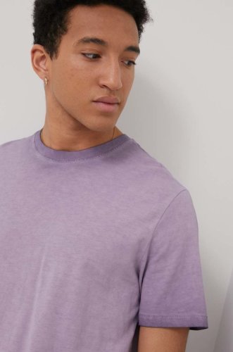 Only & sons tricou din bumbac culoarea violet, modelator