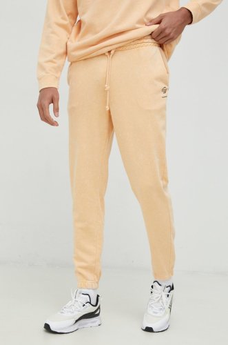 Outhorn pantaloni de trening barbati, culoarea portocaliu, cu imprimeu