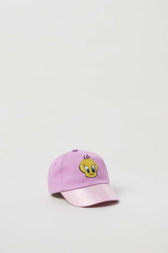 Ovs șapcă din bumbac pentru copii culoarea violet